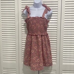 Pink flower sun dress
